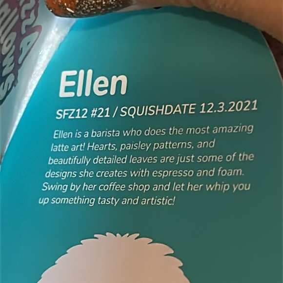 Squishmallows Fuzz-A-Mallows Ellen the Seal NWT beautiful Periwinkle Purple 12” - Picture 6 of 10